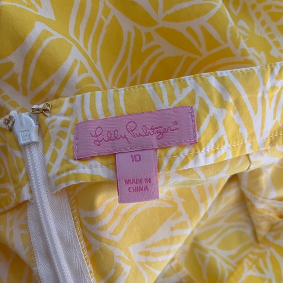 Lilly Pulitzer Yellow and White Shift Romper with Shorts - Picture 6 of 6